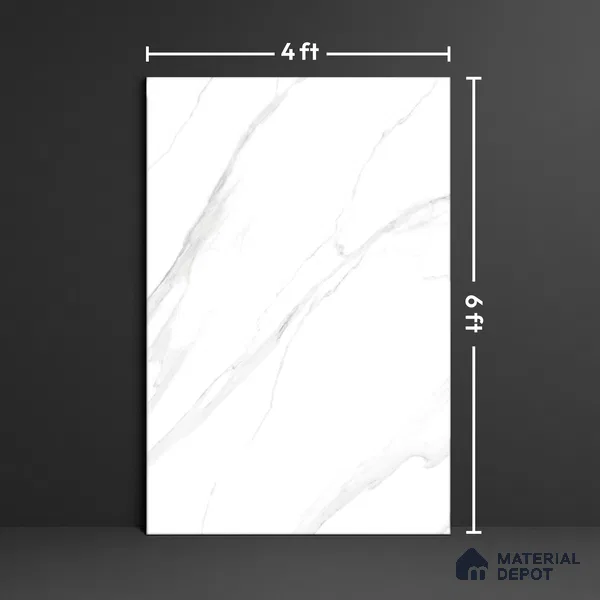 Large Format Marble Floor & Wall Tile TL 01479 A Satvario Nexa 6 ft x 4 ft Glossy Finish Vitrified Tile - 9 mm | Suitable For Living Room, Bedroom, Office | Adhesive and Spacers Must be Used During Installation