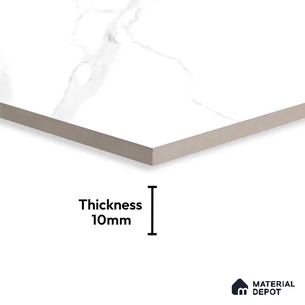 Large Format Marble Floor & Wall Tile TL 01479 A Satvario Nexa 6 ft x 4 ft Glossy Finish Vitrified Tile - 9 mm | Suitable For Living Room, Bedroom, Office | Adhesive and Spacers Must be Used During Installation