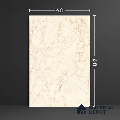 TL 01480 B Tulip Crema 1800 x 1200 mm Polished Glossy Finish Vitrified Tile - 15 mm | Adhesive and Spacers Must be Used During Installation