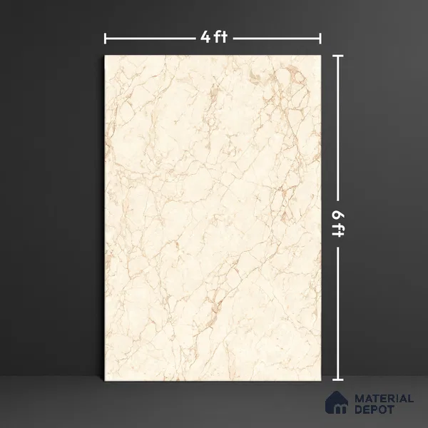 TL 01480 B Tulip Crema 1800 x 1200 mm Polished Glossy Finish Vitrified Tile - 15 mm | Adhesive and Spacers Must be Used During Installation