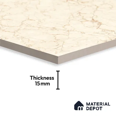 TL 01480 B Tulip Crema 1800 x 1200 mm Polished Glossy Finish Vitrified Tile - 15 mm | Adhesive and Spacers Must be Used During Installation