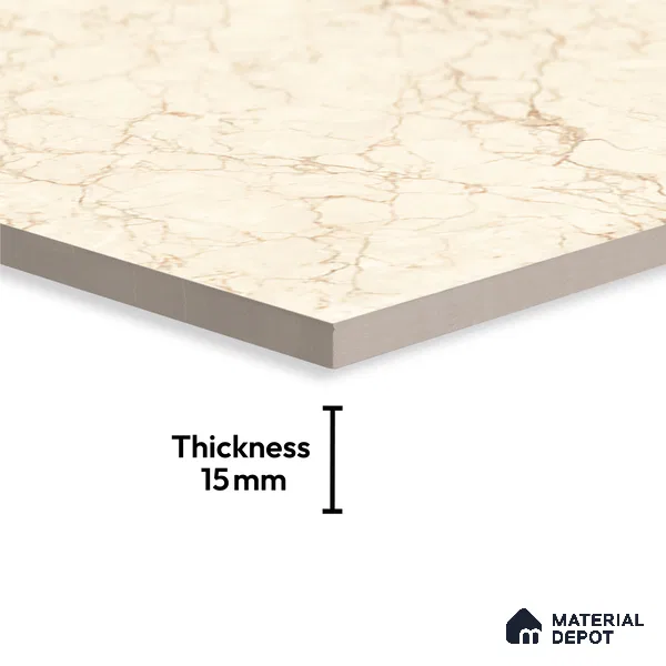 TL 01480 B Tulip Crema 1800 x 1200 mm Polished Glossy Finish Vitrified Tile - 15 mm | Adhesive and Spacers Must be Used During Installation