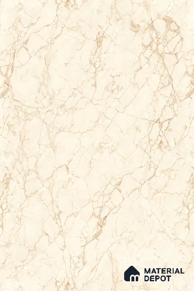 Large Format Marble Floor & Wall Tile TL 01480 A Tulip Crema 6 ft x 4 ft Glossy Finish Vitrified Tile - 9 mm | Suitable For Living Room, Bedroom, Office | Adhesive and Spacers Must be Used During Installation