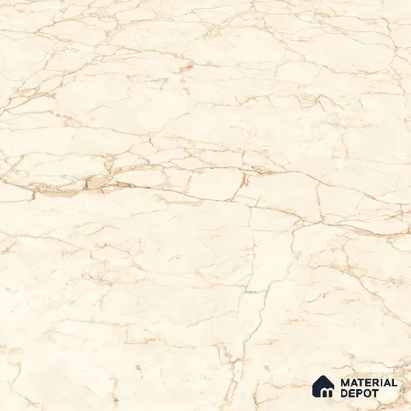Large Format Marble Floor & Wall Tile TL 01480 A Tulip Crema 6 ft x 4 ft Glossy Finish Vitrified Tile - 9 mm | Suitable For Living Room, Bedroom, Office | Adhesive and Spacers Must be Used During Installation
