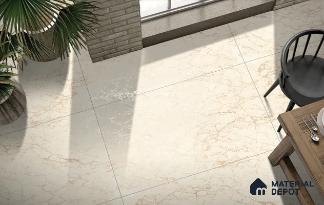 TL 01480 B Tulip Crema 1800 x 1200 mm Polished Glossy Finish Vitrified Tile - 15 mm | Adhesive and Spacers Must be Used During Installation