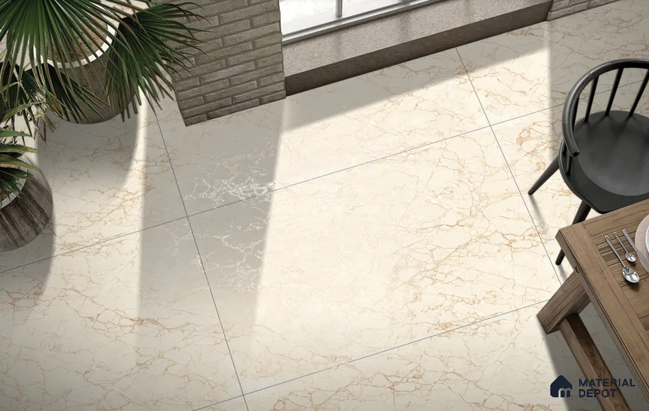 TL 01480 B Tulip Crema 1800 x 1200 mm Polished Glossy Finish Vitrified Tile - 15 mm | Adhesive and Spacers Must be Used During Installation