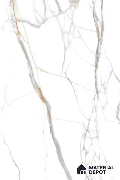 Large Format Marble Floor & Wall Tile TL 01470 Soul White 6 ft x 4 ft Glossy Finish Vitrified Tile - 9 mm | Suitable For Living Room, Bedroom, Office | Adhesive and Spacers Must be Used During Installation