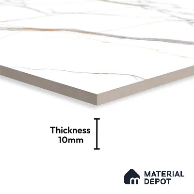 Large Format Marble Floor & Wall Tile TL 01470 Soul White 6 ft x 4 ft Glossy Finish Vitrified Tile - 9 mm | Suitable For Living Room, Bedroom, Office | Adhesive and Spacers Must be Used During Installation