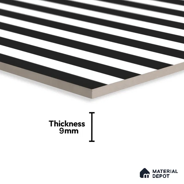 Moroccan Floor & Wall Tile TL 07648 Urban Stripe 1 ft x 1 ft Matte Finish Vitrified Tile - 9 mm | Suitable For Bathroom, Kitchen, Living Area | Please Expect a Slight Variation of Pattern