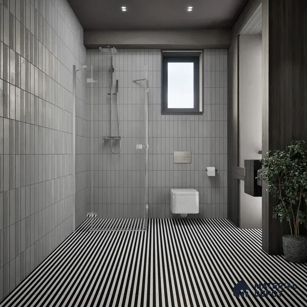 Moroccan Floor & Wall Tile TL 07648 Urban Stripe 1 ft x 1 ft Matte Finish Vitrified Tile - 9 mm | Suitable For Bathroom, Kitchen, Living Area | Please Expect a Slight Variation of Pattern
