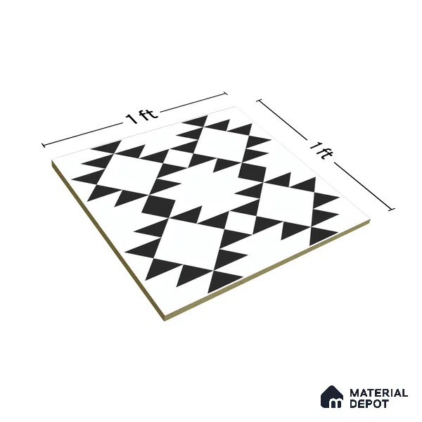 Moroccan Floor & Wall Tile TL 07634 Tribal Diamond 1 ft x 1 ft Matte Finish Vitrified Tile - 9 mm | Suitable For Bathroom, Kitchen, Living Area | Please Expect a Slight Variation of Pattern (Sample)