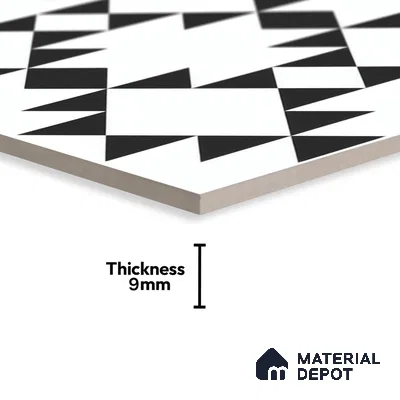 Moroccan Floor & Wall Tile TL 07634 Tribal Diamond 1 ft x 1 ft Matte Finish Vitrified Tile - 9 mm | Suitable For Bathroom, Kitchen, Living Area | Please Expect a Slight Variation of Pattern (Sample)