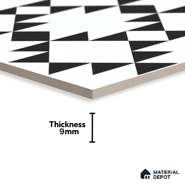 Moroccan Floor & Wall Tile TL 07634 Tribal Diamond 1 ft x 1 ft Matte Finish Vitrified Tile - 9 mm | Suitable For Bathroom, Kitchen, Living Area | Please Expect a Slight Variation of Pattern (Sample)