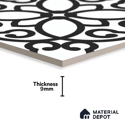 Moroccan Floor & Wall Tile TL 07635 Floral Medley 1 ft x 1 ft Matte Finish Vitrified Tile - 9 mm | Suitable For Bathroom, Kitchen, Living Area | Please Expect a Slight Variation of Pattern (Sample)