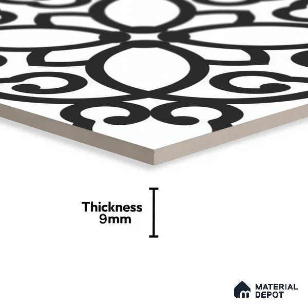 Moroccan Floor & Wall Tile TL 07635 Floral Medley 1 ft x 1 ft Matte Finish Vitrified Tile - 9 mm | Suitable For Bathroom, Kitchen, Living Area | Please Expect a Slight Variation of Pattern (Sample)