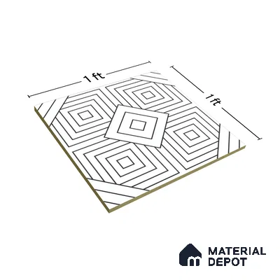 Moroccan Floor & Wall Tile TL 07632 Optic Frame 1 ft x 1 ft Matte Finish Vitrified Tile - 9 mm | Suitable For Bathroom, Kitchen, Living Area | Please Expect a Slight Variation of Pattern