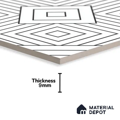 Moroccan Floor & Wall Tile TL 07632 Optic Frame 1 ft x 1 ft Matte Finish Vitrified Tile - 9 mm | Suitable For Bathroom, Kitchen, Living Area | Please Expect a Slight Variation of Pattern