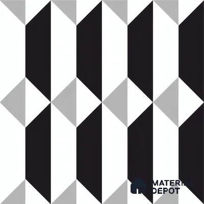 Moroccan Floor & Wall Tile TL 07630 Prism Noir 1 ft x 1 ft Matte Finish Vitrified Tile - 9 mm | Suitable For Bathroom, Kitchen, Living Area | Please Expect a Slight Variation of Pattern (Sample)