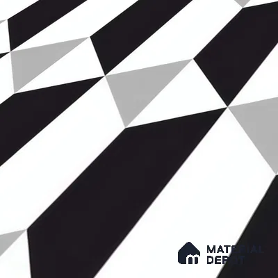 Moroccan Floor & Wall Tile TL 07630 Prism Noir 1 ft x 1 ft Matte Finish Vitrified Tile - 9 mm | Suitable For Bathroom, Kitchen, Living Area | Please Expect a Slight Variation of Pattern (Sample)