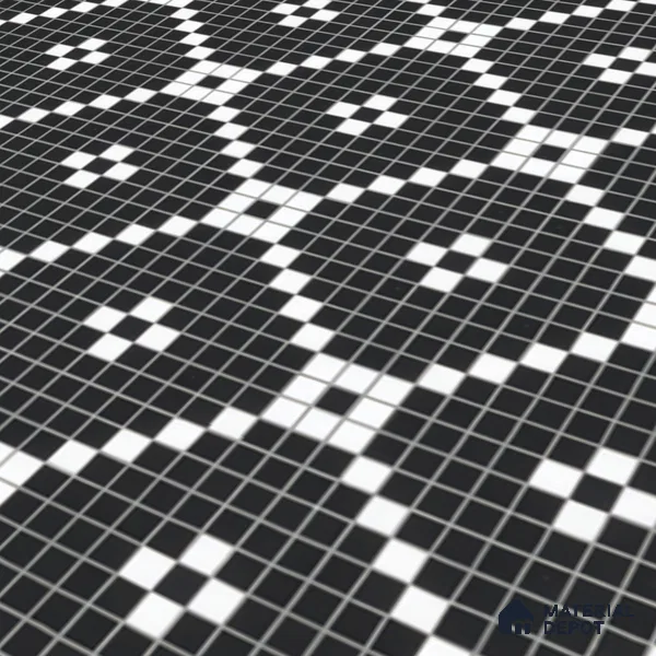 Moroccan Floor & Wall Tile TL 07639 Retro Grid 1 ft x 1 ft Matte Finish Vitrified Tile - 9 mm | Suitable For Bathroom, Kitchen, Living Area | Please Expect a Slight Variation of Pattern