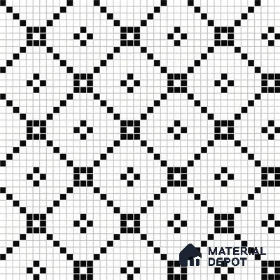 Moroccan Floor & Wall Tile TL 07614 Mosaic Grid 1 ft x 1 ft Matte Finish Vitrified Tile - 9 mm | Suitable For Bathroom, Kitchen, Living Area | Please Expect a Slight Variation of Pattern (Sample)