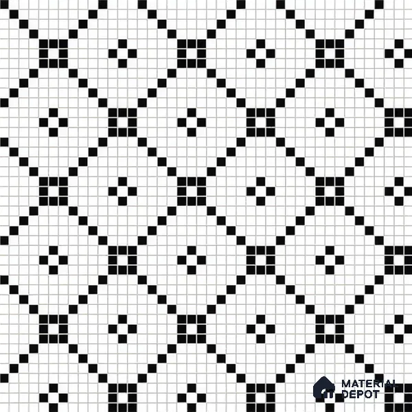 Moroccan Floor & Wall Tile TL 07614 Mosaic Grid 1 ft x 1 ft Matte Finish Vitrified Tile - 9 mm | Suitable For Bathroom, Kitchen, Living Area | Please Expect a Slight Variation of Pattern (Sample)