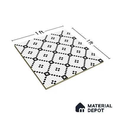 Moroccan Floor & Wall Tile TL 07614 Mosaic Grid 1 ft x 1 ft Matte Finish Vitrified Tile - 9 mm | Suitable For Bathroom, Kitchen, Living Area | Please Expect a Slight Variation of Pattern (Sample)