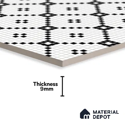 Moroccan Floor & Wall Tile TL 07614 Mosaic Grid 1 ft x 1 ft Matte Finish Vitrified Tile - 9 mm | Suitable For Bathroom, Kitchen, Living Area | Please Expect a Slight Variation of Pattern (Sample)