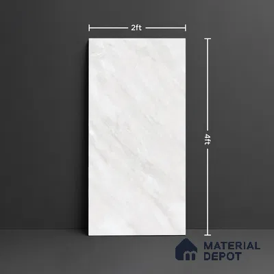 Marble Floor & Wall Tile TL 10173 Atlas Bianco Endless 4 ft x 2 ft Glossy Finish Vitrified Tile - 9 mm | Suitable For living Room, Bedroom, Bathroom