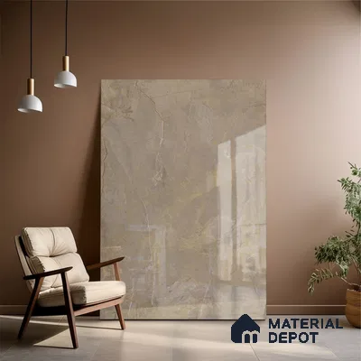 Marble Floor & Wall Tile TL 10177 SGH Craft Benzeen Gray 6 ft x 4 ft Glossy Finish Vitrified Tile - 9 mm | Suitable For living Room, Bedroom, Bathroom | Adhesive and Spacers Must be Used During Installation