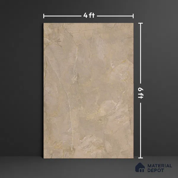 Marble Floor & Wall Tile TL 10177 SGH Craft Benzeen Gray 6 ft x 4 ft Glossy Finish Vitrified Tile - 9 mm | Suitable For living Room, Bedroom, Bathroom | Adhesive and Spacers Must be Used During Installation