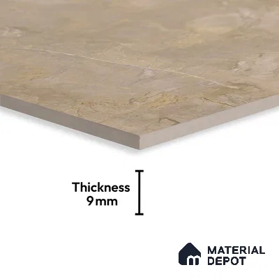 Marble Floor & Wall Tile TL 10177 SGH Craft Benzeen Gray 6 ft x 4 ft Glossy Finish Vitrified Tile - 9 mm | Suitable For living Room, Bedroom, Bathroom | Adhesive and Spacers Must be Used During Installation