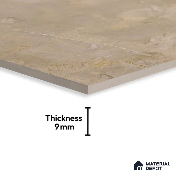 Marble Floor & Wall Tile TL 10177 SGH Craft Benzeen Gray 6 ft x 4 ft Glossy Finish Vitrified Tile - 9 mm | Suitable For living Room, Bedroom, Bathroom | Adhesive and Spacers Must be Used During Installation
