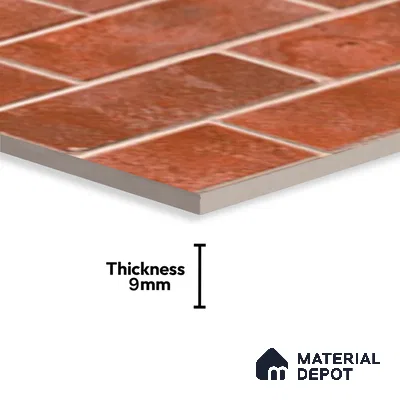 TL 10199 Tibet Red 2 ft x 1 ft Matte Finish Ceramic Wall Tile - 9 mm