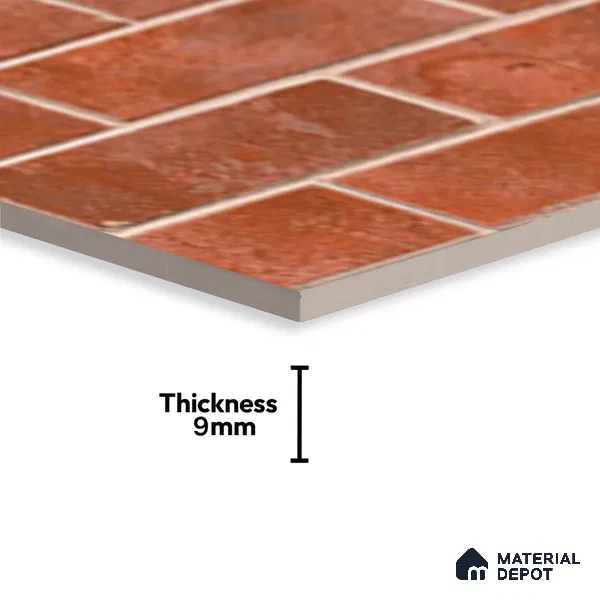 TL 10199 Tibet Red 2 ft x 1 ft Matte Finish Ceramic Wall Tile - 9 mm