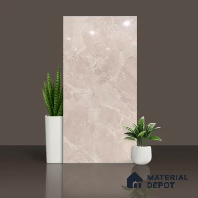 Marble Floor & Wall Tile TL 10112 Sumia Beige 4 ft x 2 ft Glossy Finish Vitrified Tile - 9 mm | 4 Random Design | Suitable For living Room, Bedroom, Bathroom | Random Designs