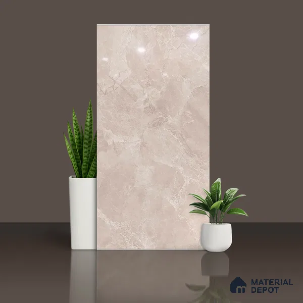 Marble Floor & Wall Tile TL 10112 Sumia Beige 4 ft x 2 ft Glossy Finish Vitrified Tile - 9 mm | 4 Random Design | Suitable For living Room, Bedroom, Bathroom | Random Designs
