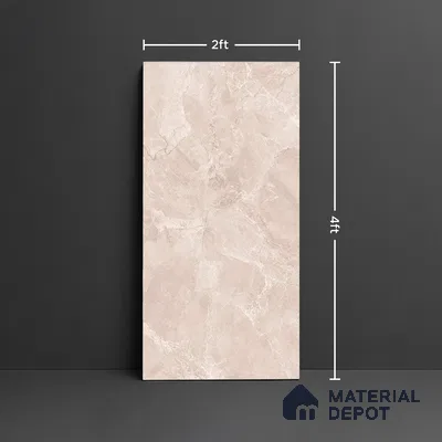 Marble Floor & Wall Tile TL 10112 Sumia Beige 4 ft x 2 ft Glossy Finish Vitrified Tile - 9 mm | 4 Random Design | Suitable For living Room, Bedroom, Bathroom | Random Designs
