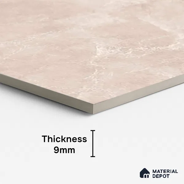 Marble Floor & Wall Tile TL 10112 Sumia Beige 4 ft x 2 ft Glossy Finish Vitrified Tile - 9 mm | 4 Random Design | Suitable For living Room, Bedroom, Bathroom | Random Designs