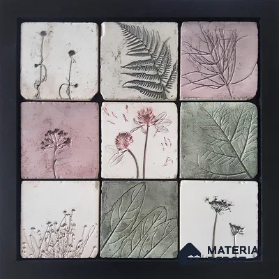 Handmade Third Fired Tumbled Tile TL 12982 Pressed Blossom 97x97 mm Matte Finish Embossed On Vitrified Full Body French Series Tile - 9 mm | Custom Design & Individual Designs Available