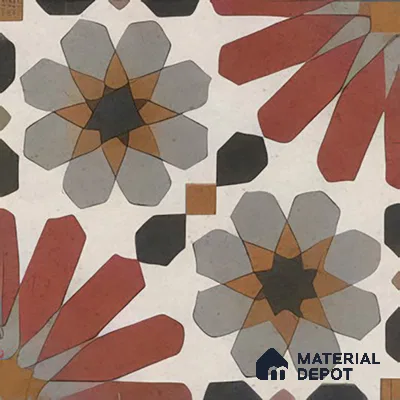 Moroccan Wall Tile TL 04988 Marrakech Bloomed Rosata 8 x 8 inch Ceramic Matte Finish - 10 mm | Suitable for Living Room, Bedroom, Bathroom, Kitchen Backsplashes & Highlighter Wall (Sample)