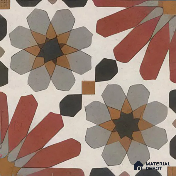 Moroccan Wall Tile TL 04988 Marrakech Bloomed Rosata 8 x 8 inch Ceramic Matte Finish - 10 mm | Suitable for Living Room, Bedroom, Bathroom, Kitchen Backsplashes & Highlighter Wall (Sample)