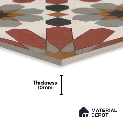 Moroccan Wall Tile TL 04988 Marrakech Bloomed Rosata 8 x 8 inch Ceramic Matte Finish - 10 mm | Suitable for Living Room, Bedroom, Bathroom, Kitchen Backsplashes & Highlighter Wall (Sample)