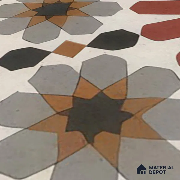 Moroccan Wall Tile TL 04988 Marrakech Bloomed Rosata 8 x 8 inch Ceramic Matte Finish - 10 mm | Suitable for Living Room, Bedroom, Bathroom, Kitchen Backsplashes & Highlighter Wall (Sample)