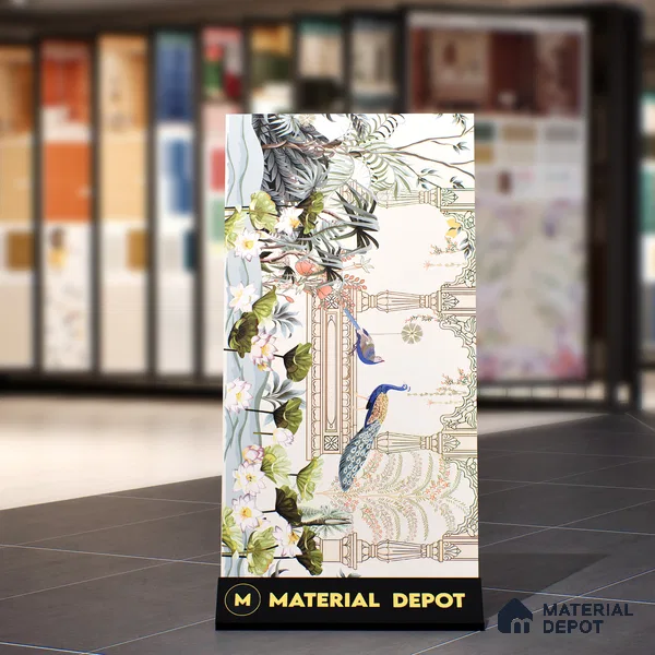 Mural Wall Tile TL 07171 Prestige Heritage Pearl 2 ft x 4 ft Designer Tiles Vitrified Matte Finish - 9 mm | 1 Box Contain A & B Faces | Suitable for Living Room, Bedroom, Bathroom, Office, Foyer, Dining, Highlighter Wall (Sample)