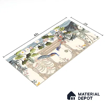 Mural Wall Tile TL 07171 Prestige Heritage Pearl 2 ft x 4 ft Designer Tiles Vitrified Matte Finish - 9 mm | 1 Box Contain A & B Faces | Suitable for Living Room, Bedroom, Bathroom, Office, Foyer, Dining, Highlighter Wall (Sample)