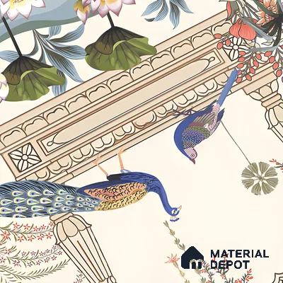 Mural Wall Tile TL 07171 Prestige Heritage Pearl 2 ft x 4 ft Designer Tiles Vitrified Matte Finish - 9 mm | 1 Box Contain A & B Faces | Suitable for Living Room, Bedroom, Bathroom, Office, Foyer, Dining, Highlighter Wall (Sample)