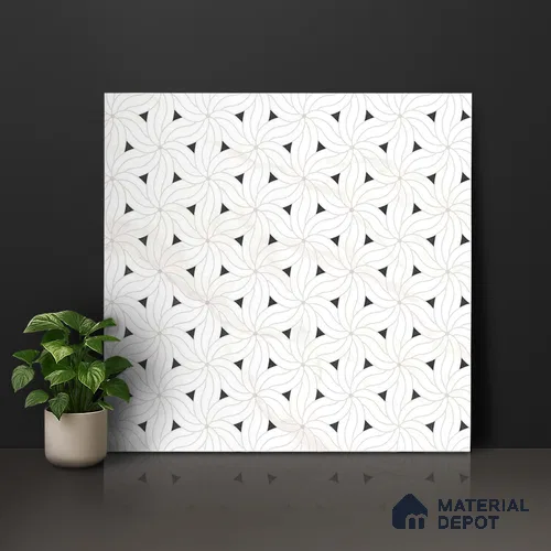 Moroccan Look Floor & Wall Tile TL 06156 Canis 2 ft x 2 ft Sinker Finish Vitrified Tile - 9 mm  | Suitable For Living Room, Dining, Bathroom & Kitchen | Please Expect a Slight Variation of Pattern
