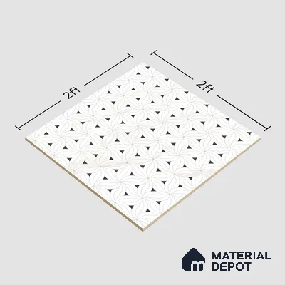 Moroccan Look Floor & Wall Tile TL 06156 Canis 2 ft x 2 ft Glitter Glossy Finish Vitrified Tile - 9 mm  | Suitable For Living Room, Dining, Bathroom & Kitchen | Please Expect a Slight Variation of Pattern (Sample)