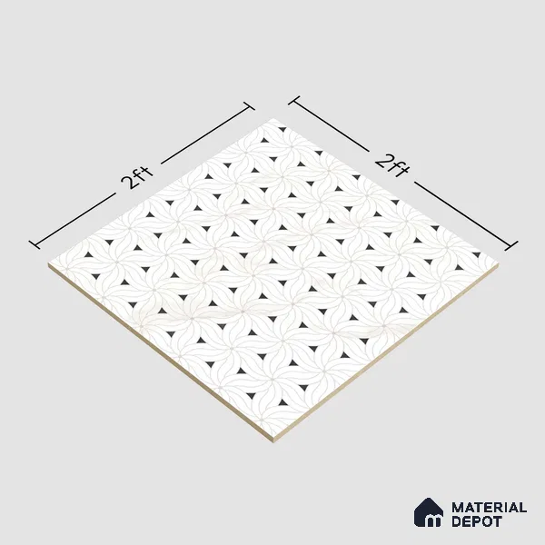 Moroccan Look Floor & Wall Tile TL 06156 Canis 2 ft x 2 ft Glitter Glossy Finish Vitrified Tile - 9 mm  | Suitable For Living Room, Dining, Bathroom & Kitchen | Please Expect a Slight Variation of Pattern (Sample)